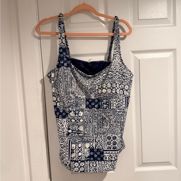 Lands' End Other - Lands' End Blue and White Patterned Swim Top
